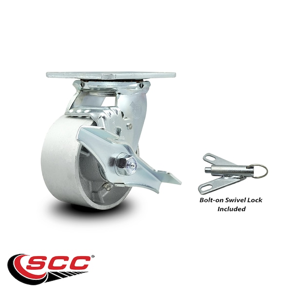 4 Inch Semi Steel Caster With Ball Bearing And Brake/Swivel Lock